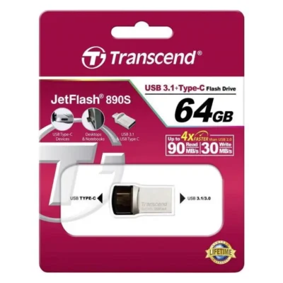 Pen Drive Kingston JetFlash 890 64GB USB A/USB C 3.1