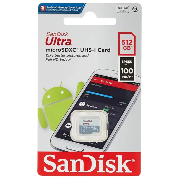 Micro SD Scandisk Ultra 512GB CL10 SDSQUNR-512G-GN3MN