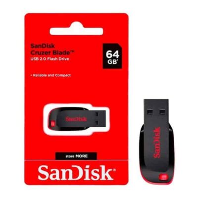 Pen Drive Scandisk Cruzer Blade 64GB USB A 2.0