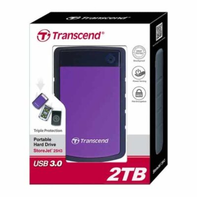 Disco Duro Externo Transcend 25H3, 2.5″, 2TB, Micro USB 3.1, Roxo