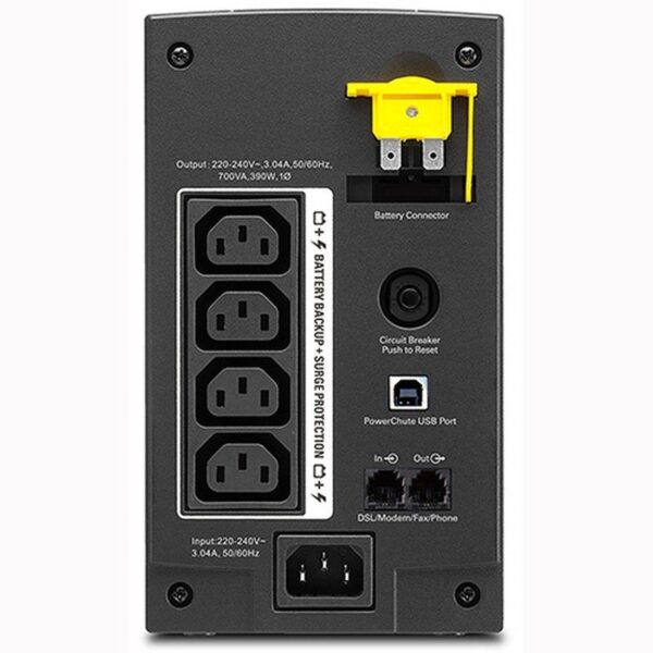 apc back ups line interactive 700 va 390 w 4 ac outlets 1