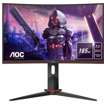 Monitor Curvo AOC 24″ Gaming FHD 165hz 1ms Ajuste da Altura , 2x HDMI, 1x DVI, 1x VGA, 4x USB 3.1