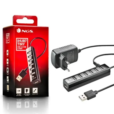 Hub USB A NGS IHUB7 Tiny 7xUSB A 2.0 Preto