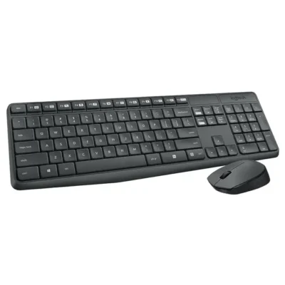 Kit Teclado e Rato Sem Fios Logitech MK235 PT-PT Preto