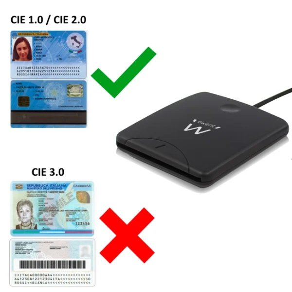 Leitor de Smart Card Ewent USB 2.0 Preto - EW1052