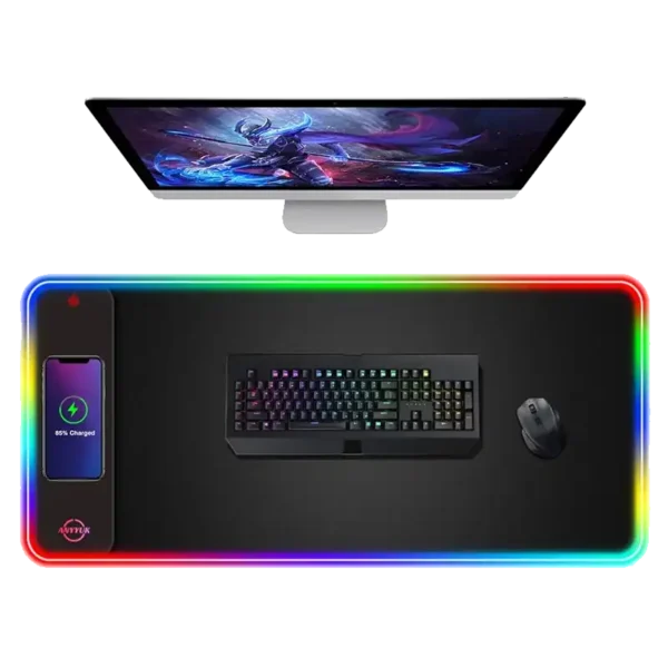 Tapete para Rato e Teclado RGB tapete para rato com luz rgb carregador wireles