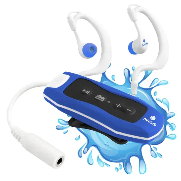 Leitor MP3 NGS Seaweedblue 4GB, Rádio FM, IPX8, + Auricular Prova de Água - 435430604320