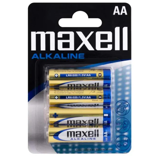 Pilhas Alcalinas AA Maxell LR06 4un - 4902580163761