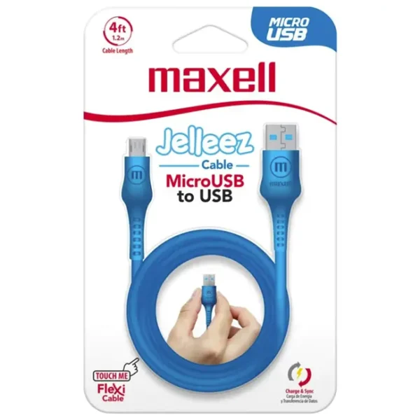Cabo USB-A Para Micro-USB 2.1A Maxell Carregamento Rápido 1.5M Azul - 348213