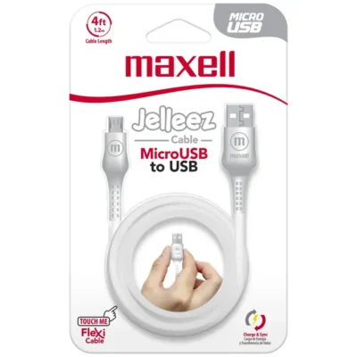 Cabo USB-A Para Micro-USB 2.1A Maxell Carregamento Rápido 1.5M Branco