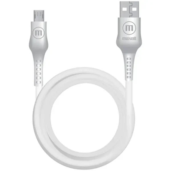 Cabo USB-A Para Micro-USB 2.1A Maxell Carregamento Rápido 1.5M Branco - 348212