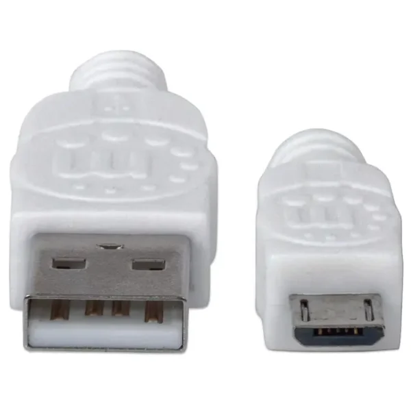 Cabo USB-A Para Micro-USB Manhattan, 1.8M Branco - 324069