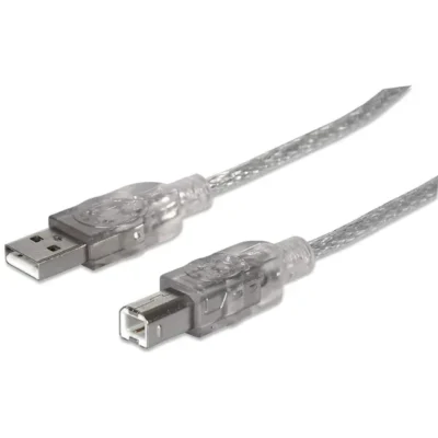 Cabo USB-A Para USB-B 2.0 Manhattan 1.8M Cinza