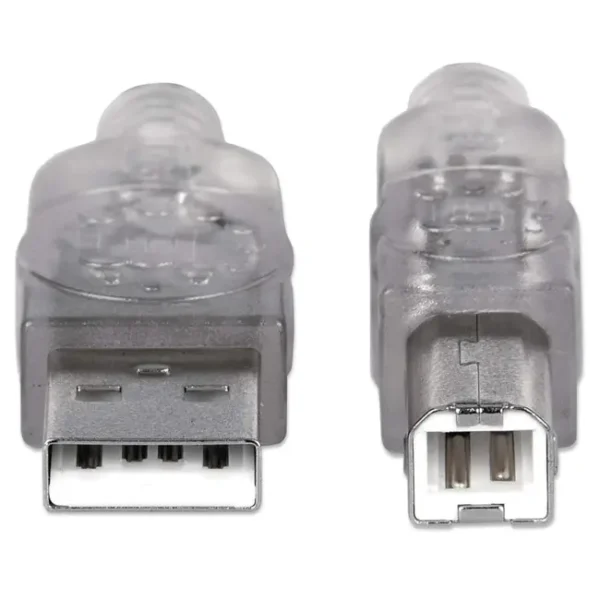 Cabo USB-A Para USB-B 2.0 Manhattan 1.8M Cinza - 333405 345408