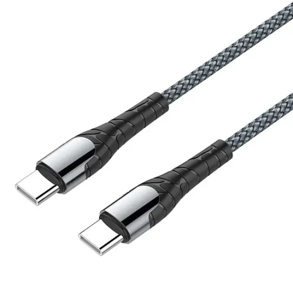 Cabo USB-C Para USB-C 65W Q.C3.0 2M Ldnio Preto/Cinza - LC102