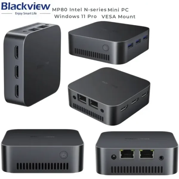 Mini PC Blackview MP80 Intel N5095, 12GB, 256GB SSD, WIFI, W11P Preto - 6931548313878