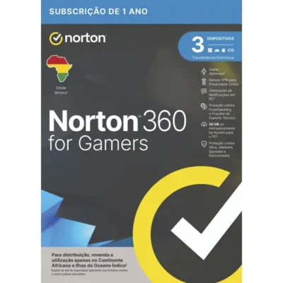 Antivírus Norton 360 For Gamers 1User 3PC Anual 50GB VPN