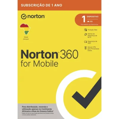 Antivírus Norton 360 Mobile 1User 1PC Anual VPN FTP