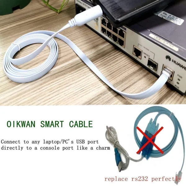Cabo Console Serial USB-C RJ45 1.8M Cisco Ubiquity Mikrotik Routers/Switches