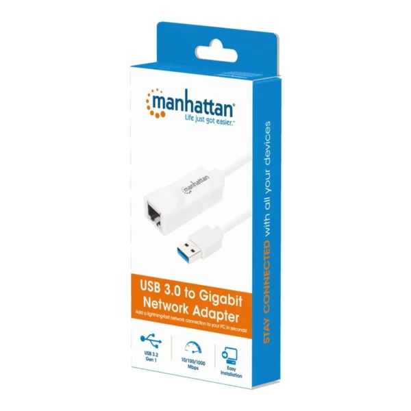 Adaptador USB-A 3.0 Para RJ45 Gigabit Manhattan 506847