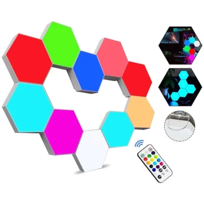 Luzes LED HoneyComb Hexagonal RGB Touch 6Pcs