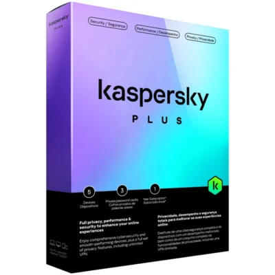 Antivírus Kaspersky Plus – 5 Dispositivos | 1 Ano