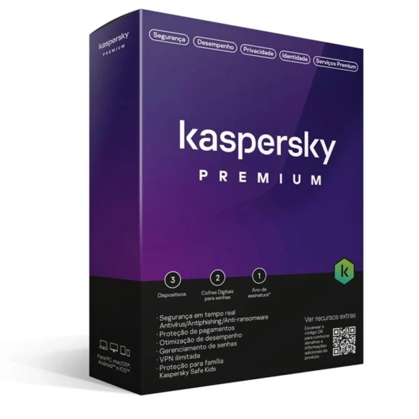 Antivírus Kaspersky Premium - 5 Dispositivos | 1 Ano KL104795EFSPAPDVDNCD