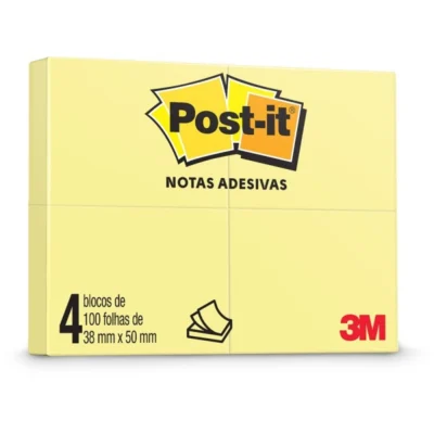 Notas Adesivas Post-It 50×40 MAB 100 Folhas Amarelo