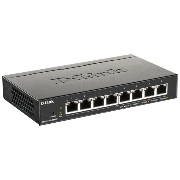 Switch D-Link 8 Portas Gigabit POE 64W L2/L3 c/ Gestão DGS-1100-08PV2