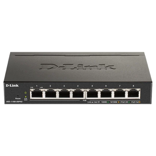 Switch D-Link 8 Portas Gigabit POE 64W L2/L3 c/ Gestão DGS-1100-08PV2