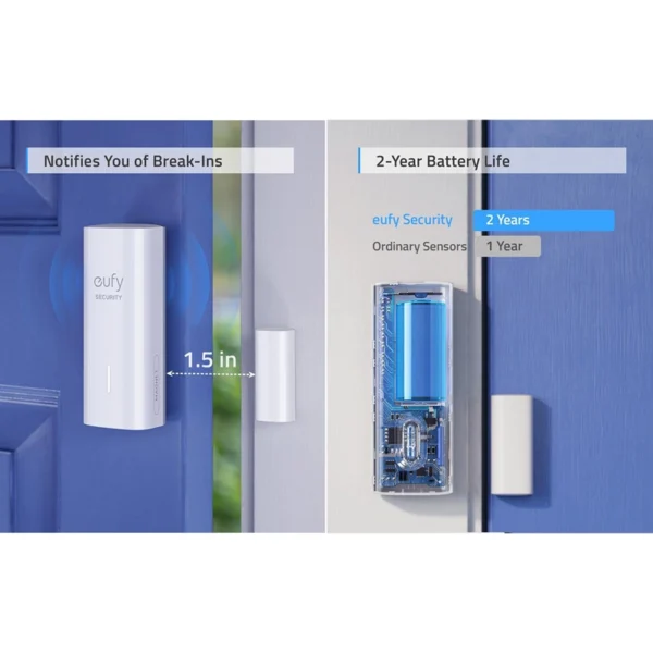 Eufy Entry Sensor de Segurança Para Portas e Janelas T89000D4