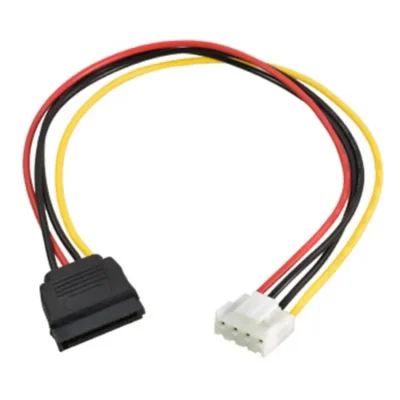 Cabo ITX FDD 4 Pino Fêmea Para SATA Fêmea 15 Pino 18AWG 15cm