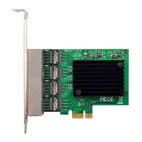 Placa de Rede 4 Portas Gigabit PCI-E X1 c/ Perfil Alto e Baixo