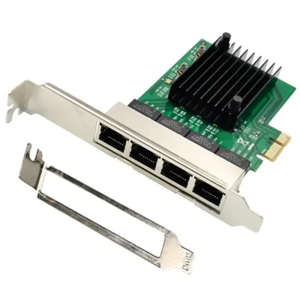 Placa de Rede 4 Portas Gigabit PCI-E X1 c/ Perfil Alto e Baixo