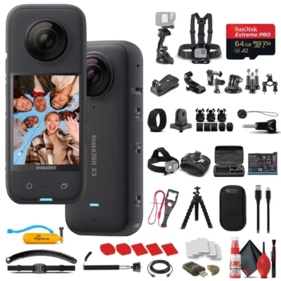 Câmara de Acção Insta360 X3 5.7K – Prova de Água + Kit de Acessórios 50-em-1