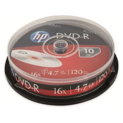 Disco DVD-R HP Cake Box 16X 4.7GB Pack 10un